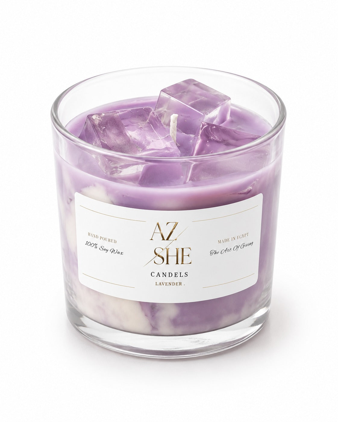 Iced Lavender Crystal Soy Candle