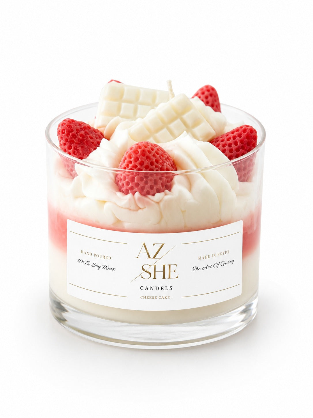 Heavenly Strawberry Cheesecake Dessert Candle